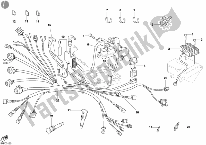 All parts for the Wiring Harness of the Ducati Monster S4 Fogarty 916 2002